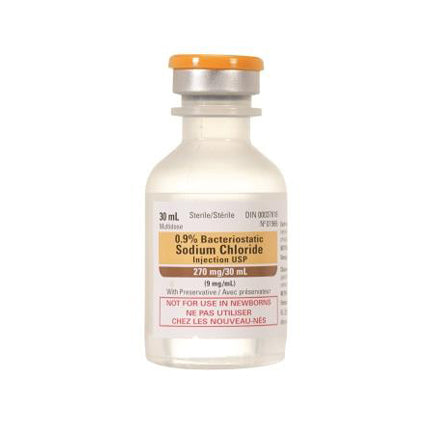 Bacteriostatic Saline (0.9% NaCl) For Injection USP | 30ml