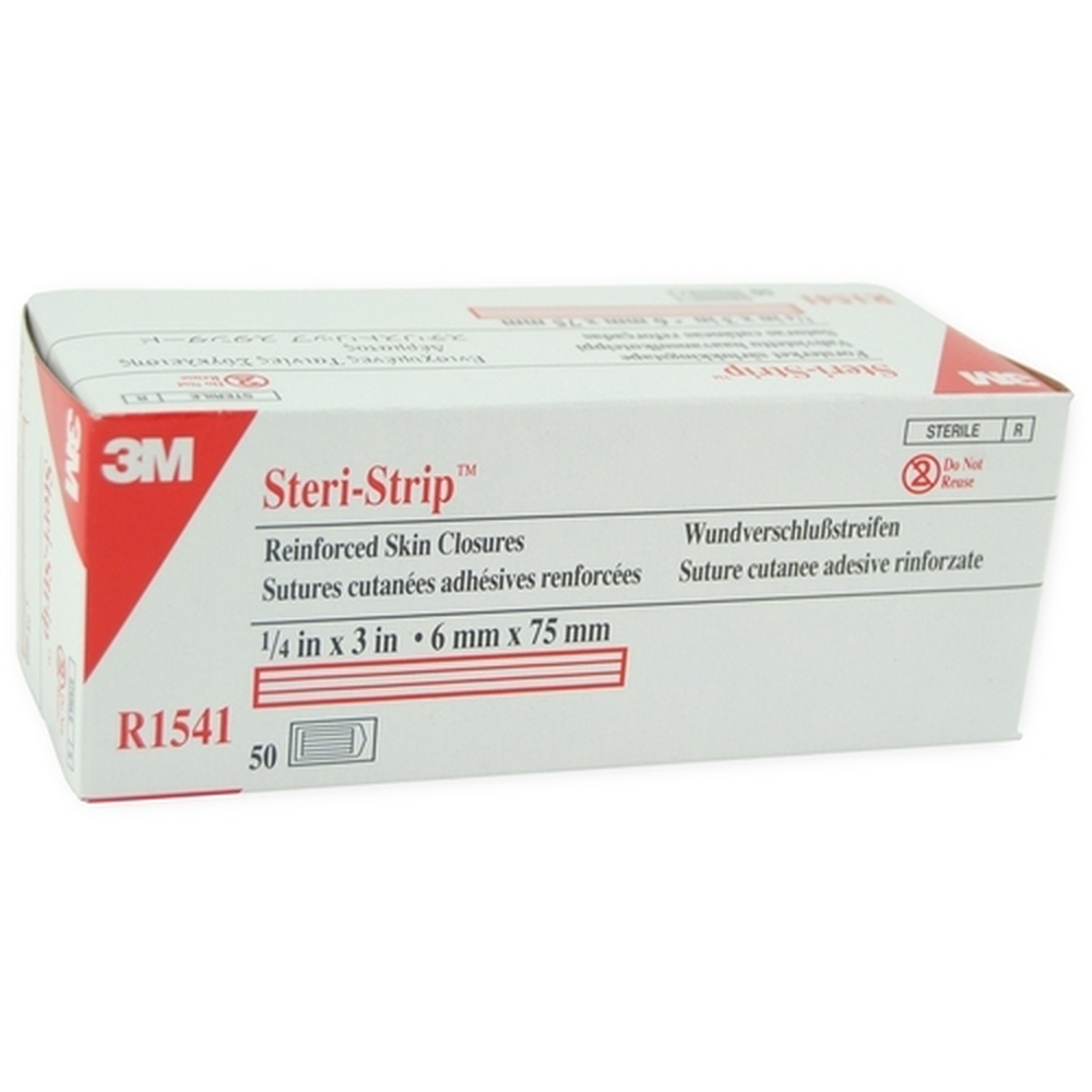 3M™ Steri-Strip™ Reinforced Adhesive Skin Closures, R1548, 1 in x 5 in (25  mm x 125 mm), 4 Strips/Envelope