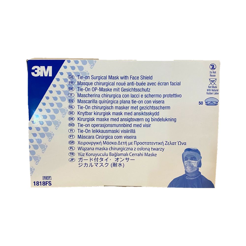 3M™ Tie-on Surgical Mask with Face Shield | 50 per Box