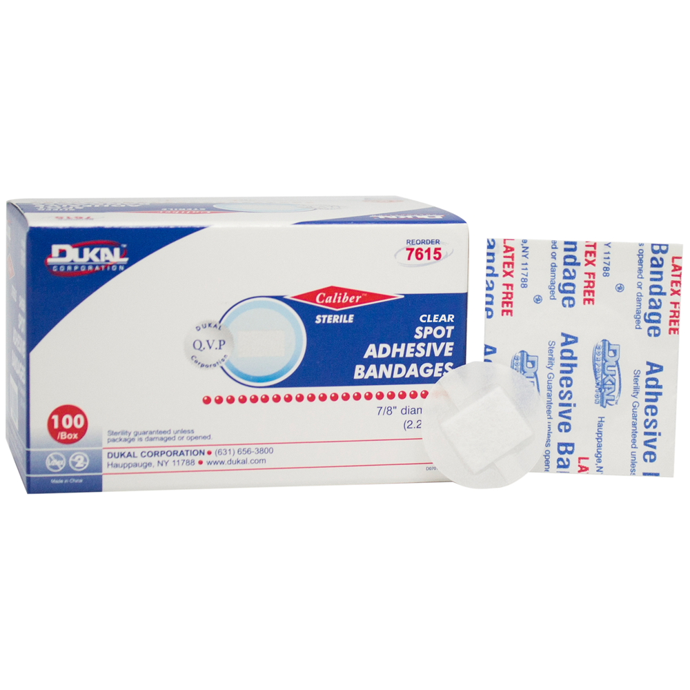 Dukal Clear Adhesive Bandages, 7/8", Spot Box of 100 — C6.ca