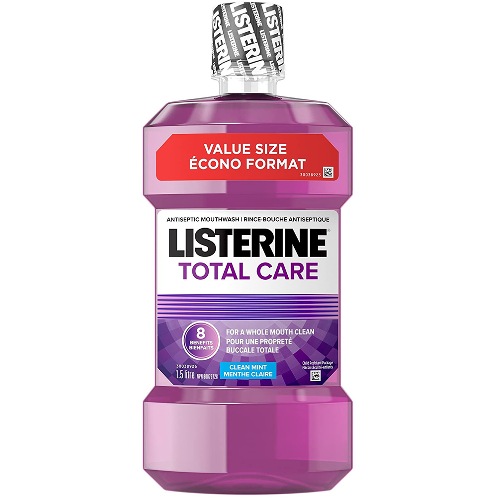 Listerine Total Care Mouthwash | Fluoride Mouthwash for Bad Breath | 1 & 1.5 L