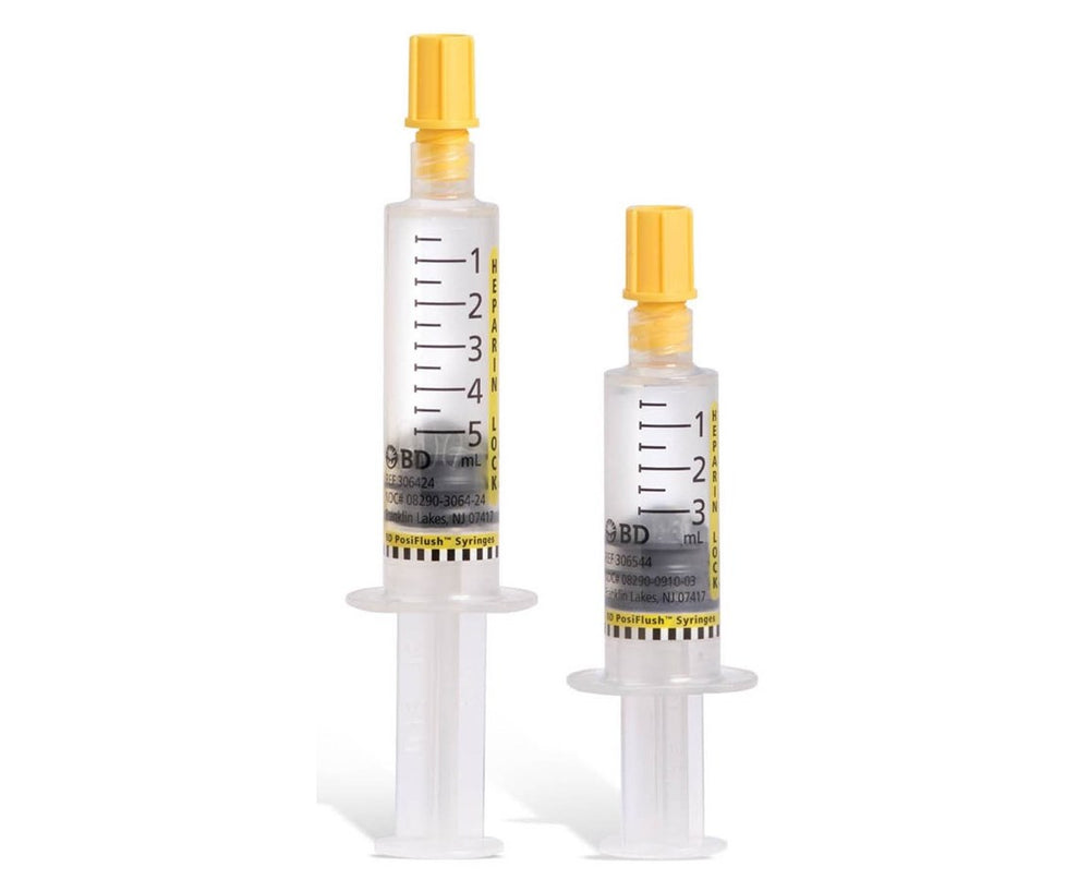 5mL - BD PosiFlush™ Heparin Lock Flush Syringe | USP | Box of 30