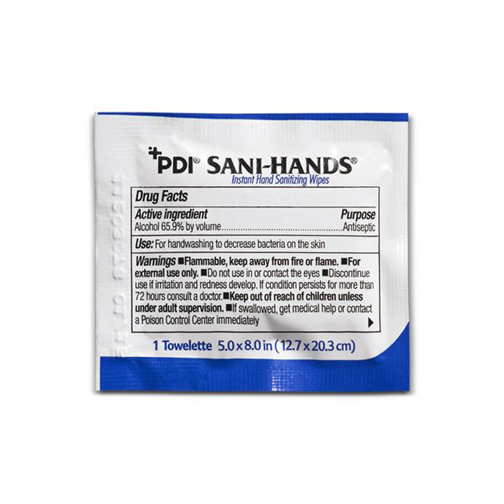 PDI Sani-Hands Instant Hand Sanitizing Wipes | 100 Wipes
