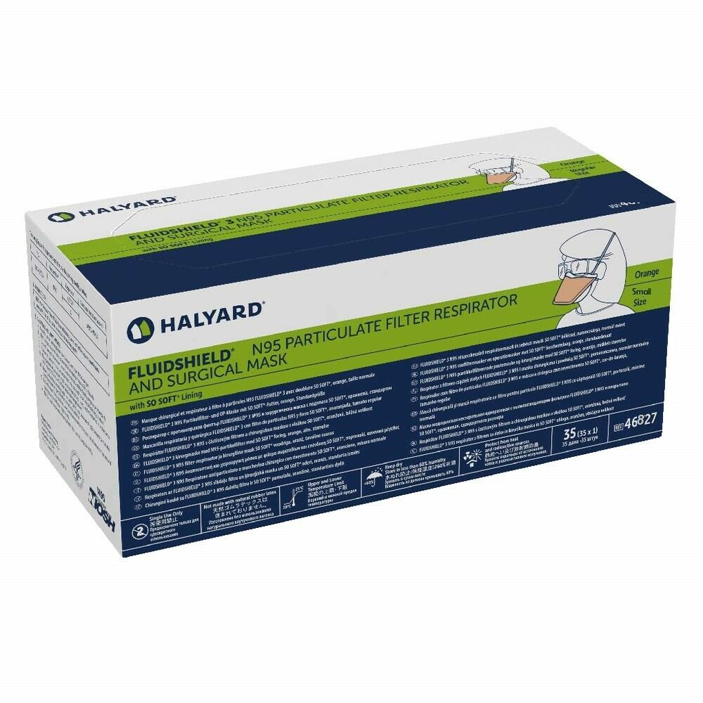 FLUIDSHIELD™ N95 Particulate Filter Respirator Mask | 35 per Box | Small